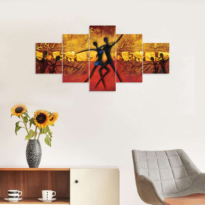 Modern Art Set of Five 3D Framed Paintings for Wall Decoration – Ideal for Home, Living Room, and Bedroom (125 x 60 CM)