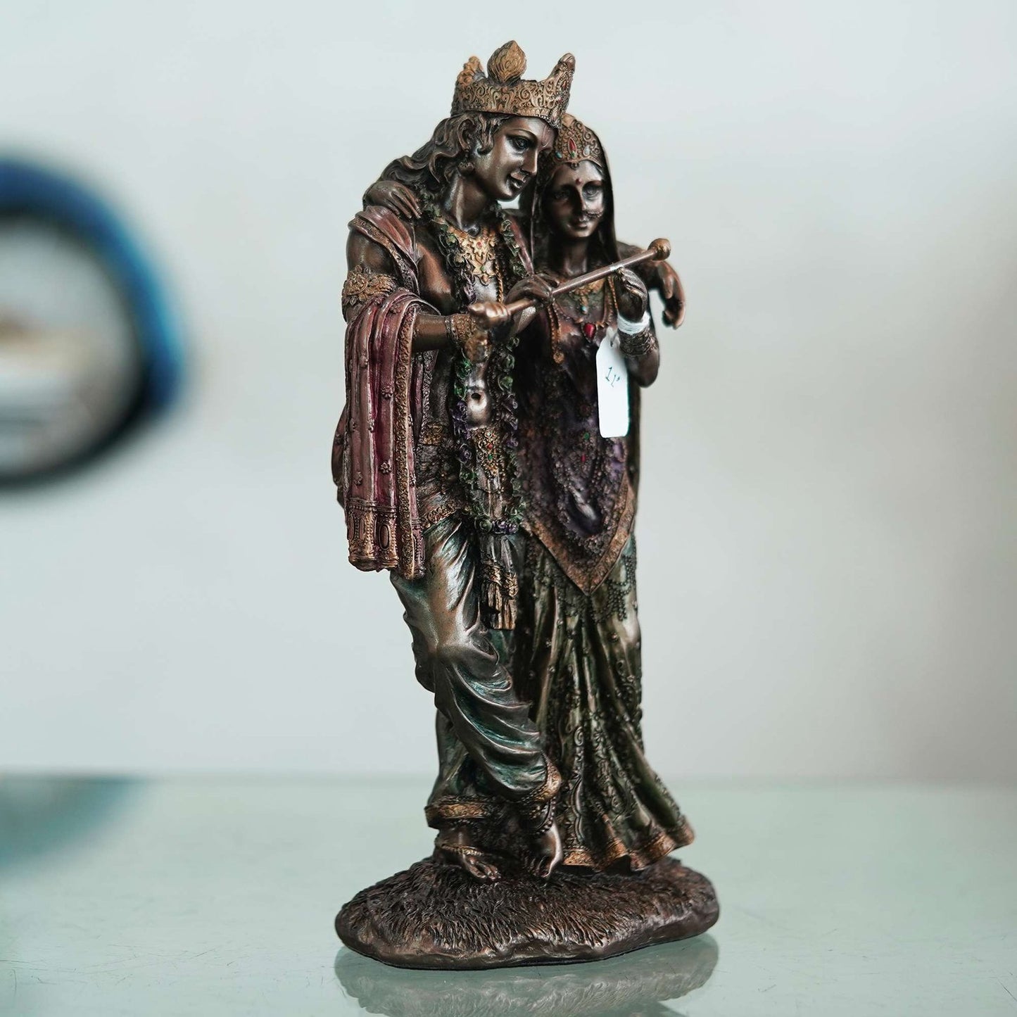 A beautiful and Intricate Bronze Statue Depicting Radha and Krishna Two Central Deities in Hinduism