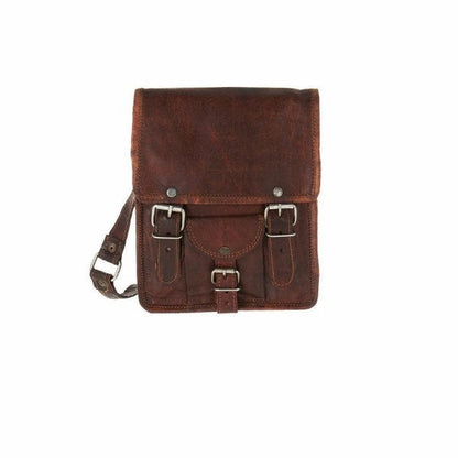 Craftshades – 9*11″ front pocket Handcrafted Canvas+ Goat Leather Sling Bag | 100% Genuine Leather