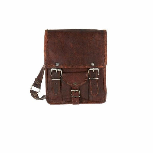 Craftshades – 9*11″ front pocket Handcrafted Canvas+ Goat Leather Sling Bag | 100% Genuine Leather