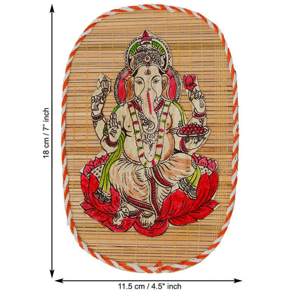 Bamboo Hand Crafted Wall Hangings Of The Trio Of Ganesh Ji, Laxmi Ji And Sarwasti Ji Painting For Home D?cor