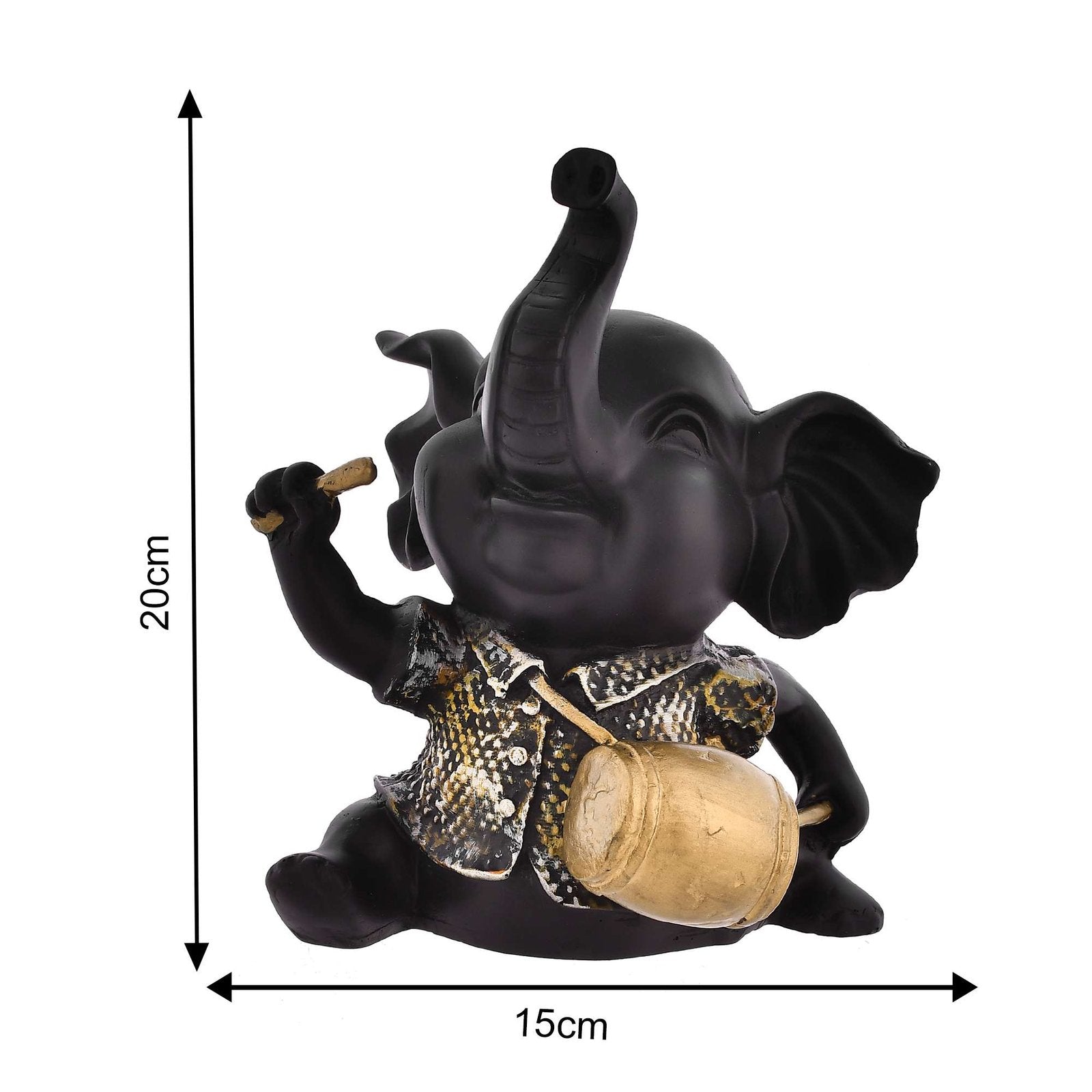 Elephant Playing Musical Instrument Sculpture