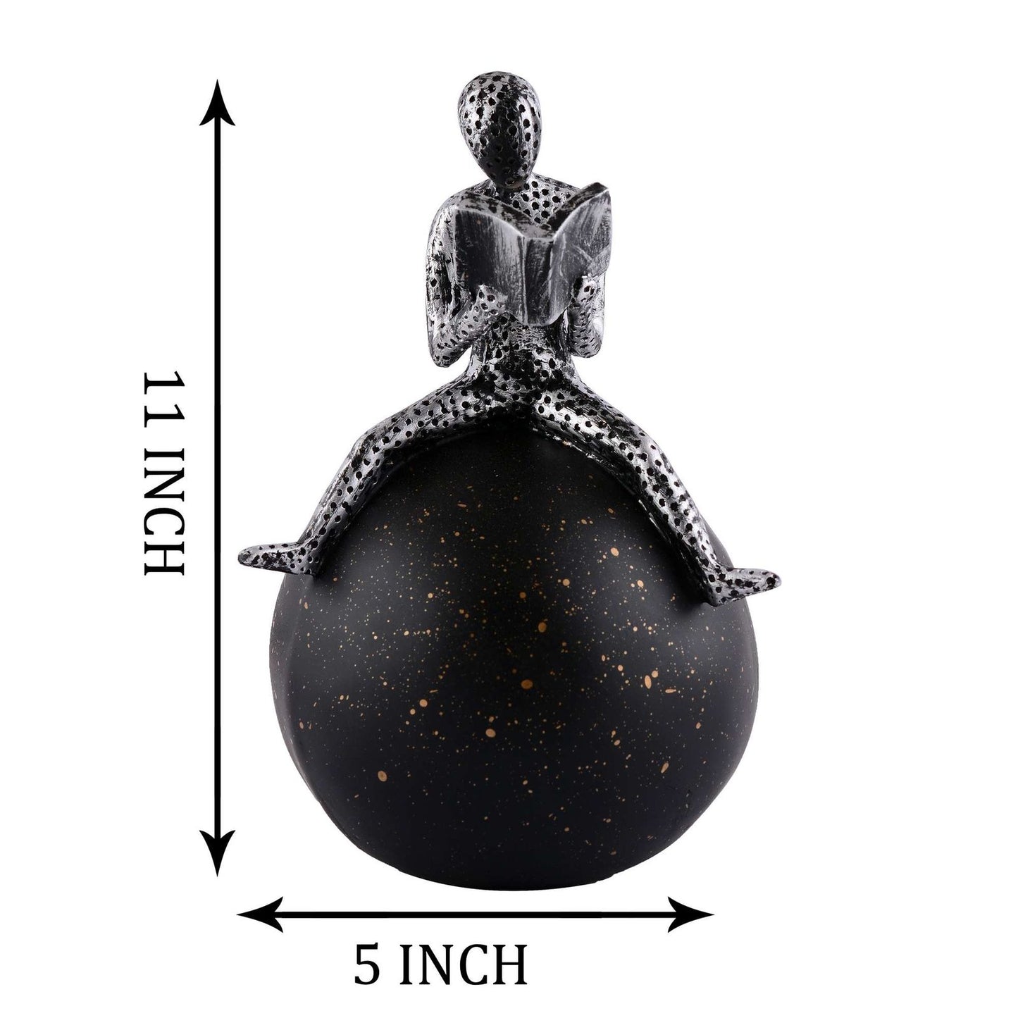 Men Sitting on Ball Showpiece for Home Decor Showpiece, Atlas Sculpture for Office Table Décor multicolour