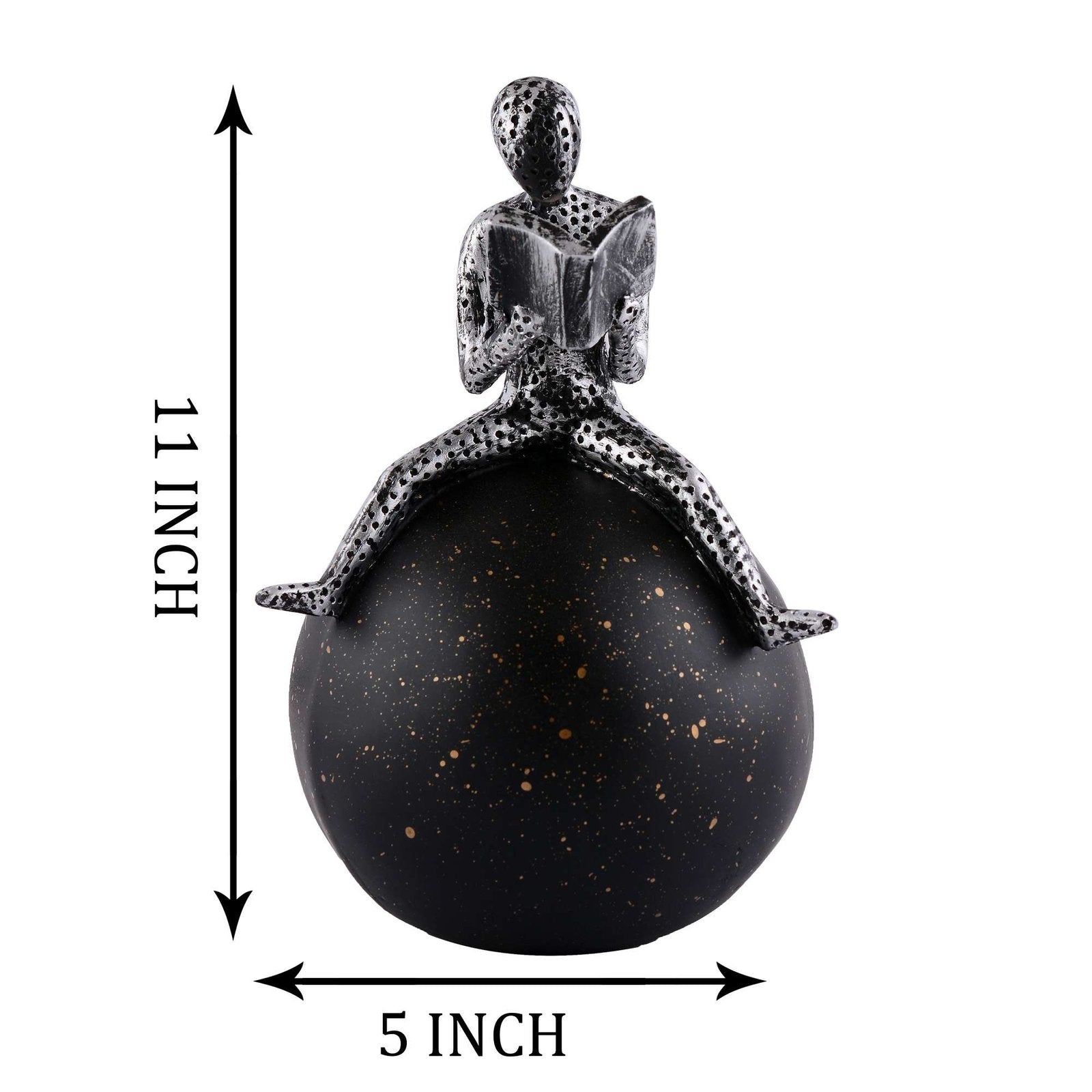 Men Sitting on Ball Showpiece for Home Decor Showpiece, Atlas Sculpture for Office Table Décor multicolour