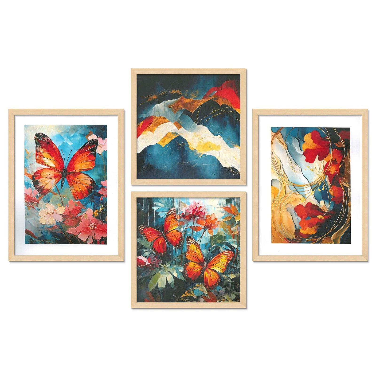 SET OF 4 DIGITAL WALL PAINTING