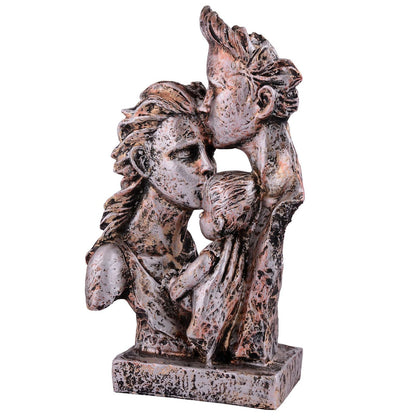 MOTHER and Father with Child Love white Statue showpiece for Home Decor and Gifting