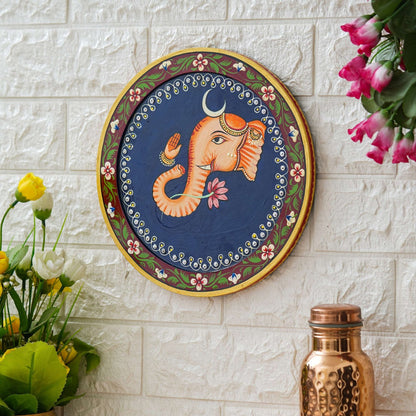 Hand-Painted Ganesha Pichwai Wall Plate