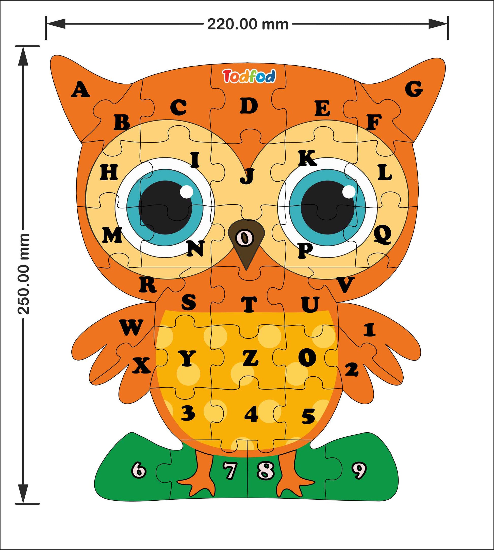 Wooden Jigsaw Puzzle – Owl Shaped English Alphabets