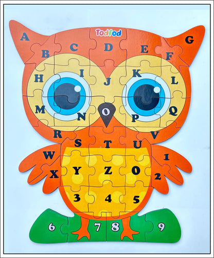 Wooden Jigsaw Puzzle – Owl Shaped English Alphabets