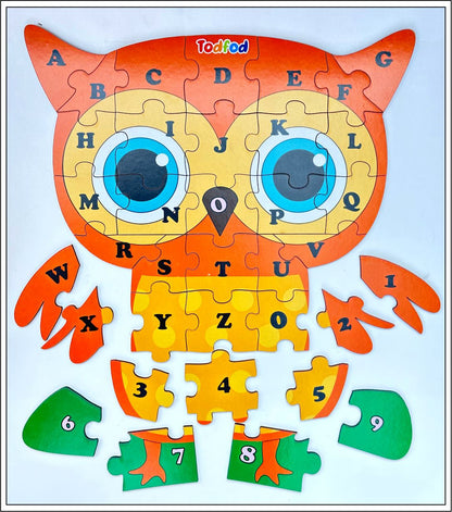 Wooden Jigsaw Puzzle – Owl Shaped English Alphabets