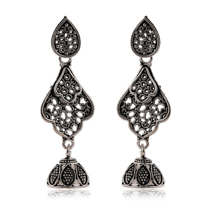Women’s Indian Bollywood Stylish AZ838-OXidised Earrings Traditional Ethnic Jhumka/Jhumki Earrings for Women – Unique Design -AZ838-OX-ER20