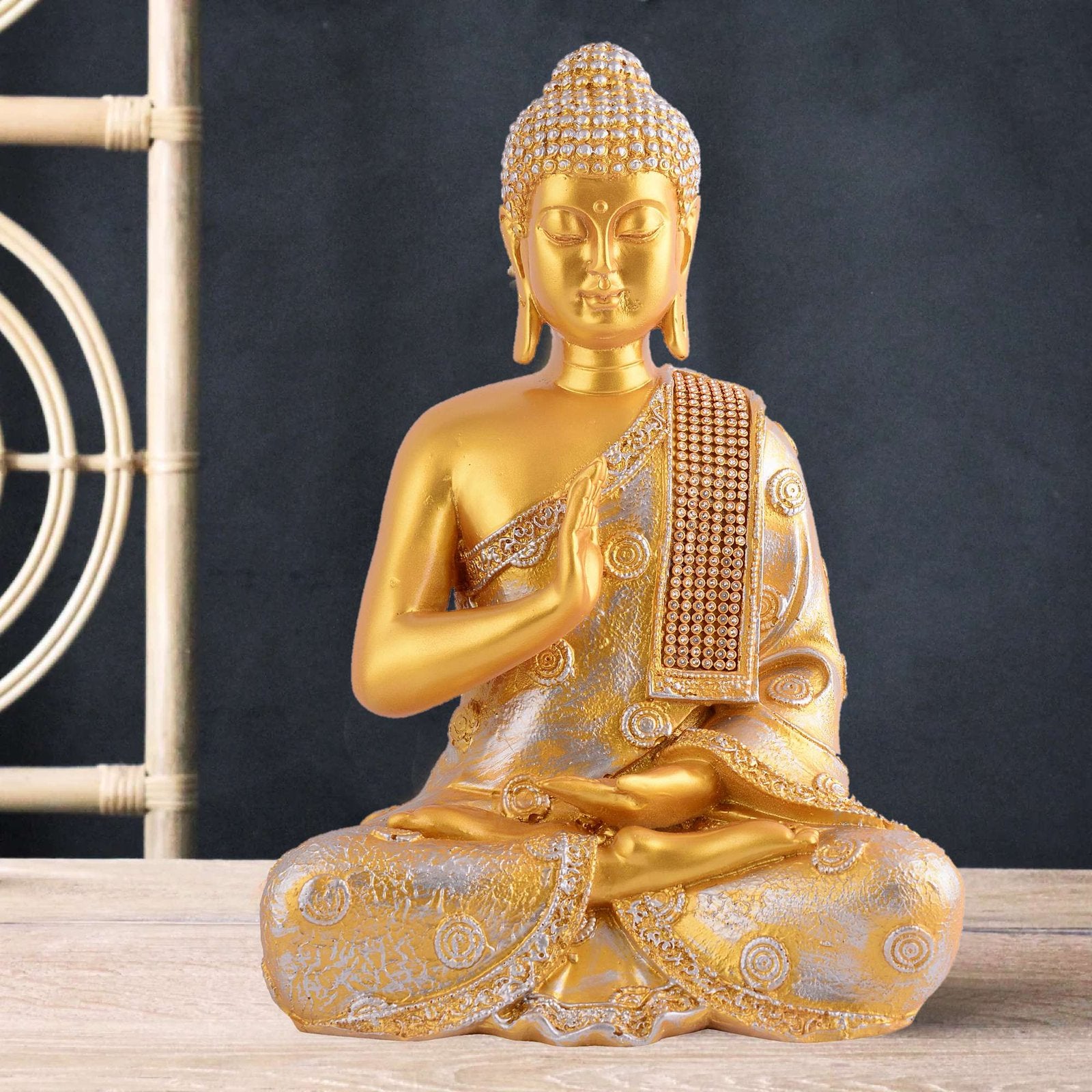 Buddha Idol Statue Showpiece Gift Gifting Item Polystone Home Decor Decoration
