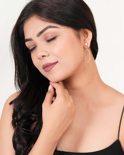 Women’s Rose Gold Color Danglers Earrings for Women Party Wear