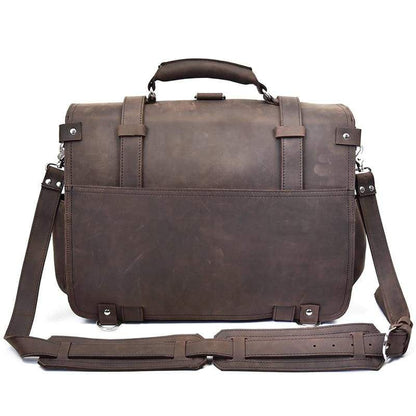 CraftShades 17 Inch oil Buff Leather Briefcase Laptop Messenger Bag Office Briefcase College Bag for Men and Women