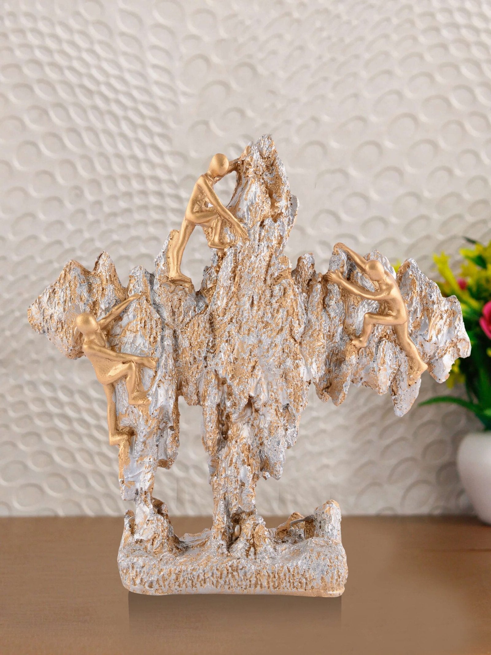 Men Sitting on Ball Showpiece for Home Decor Showpiece, Atlas Sculpture for Office Table Décor multicolour