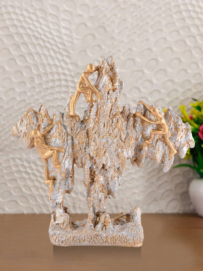 Men Sitting on Ball Showpiece for Home Decor Showpiece, Atlas Sculpture for Office Table Décor multicolour