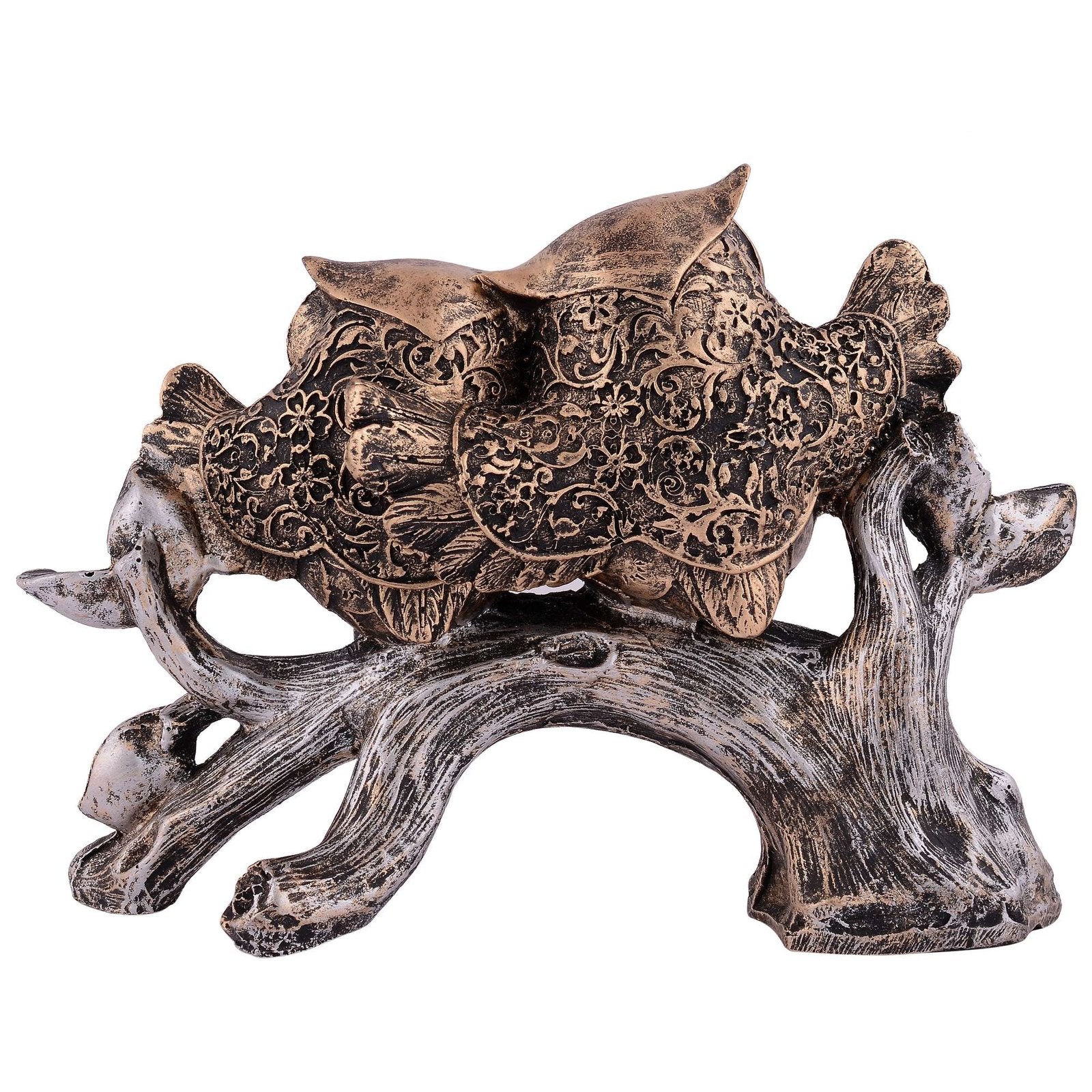 Owl Family Sitting on Tree Decorative Bird Showpieces Statue for Home Decor Living Room Bedroom Wall Shelf Table Top Garden Decoration Items -2