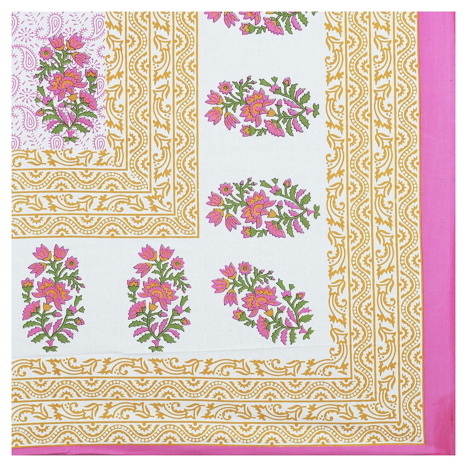100% Pure Cotton Traditional Printed Bedsheet for Double Bed King Size Bedsheet with 2 Pillow Covers