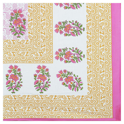 100% Pure Cotton Traditional Printed Bedsheet for Double Bed King Size Bedsheet with 2 Pillow Covers