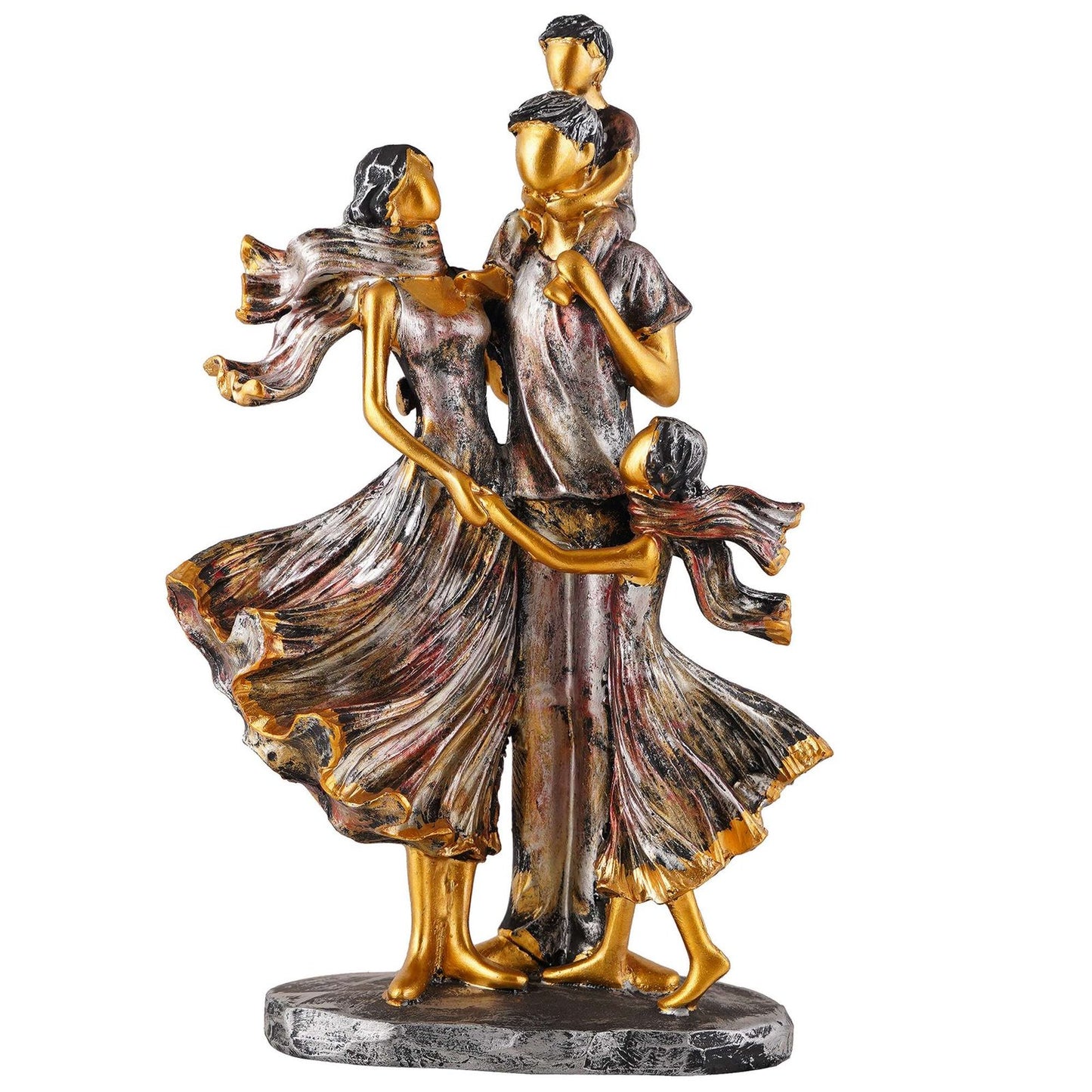 MOTHER and Father with Child complete faimily Love golden white Statue showpiece for Home Decor and Gifting