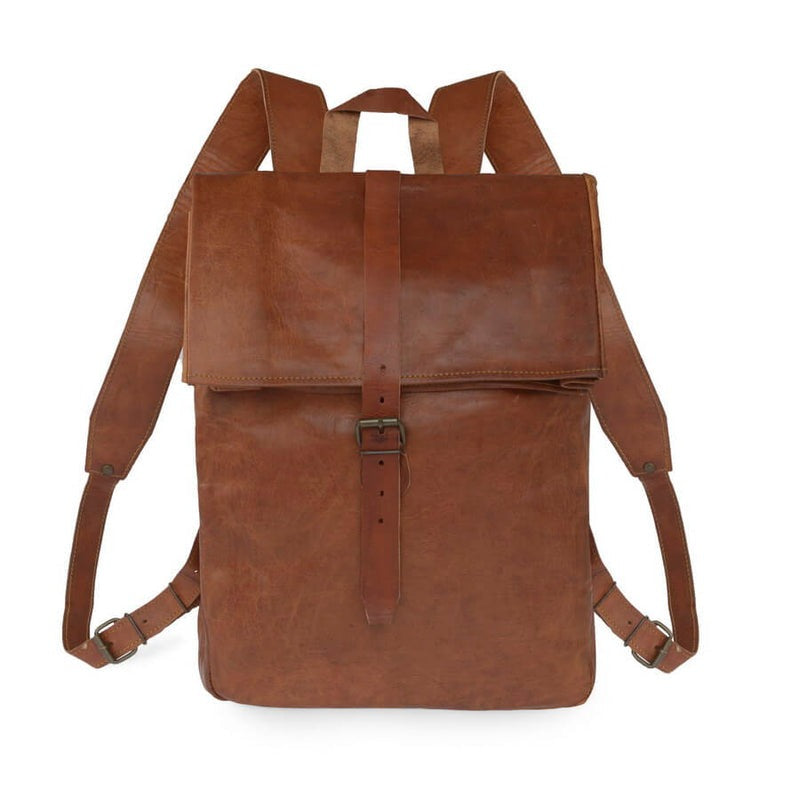 Craftshades – 100% Genuine Roll 13*18 Inch Goat Leather Shoulder Backpack | Unisex