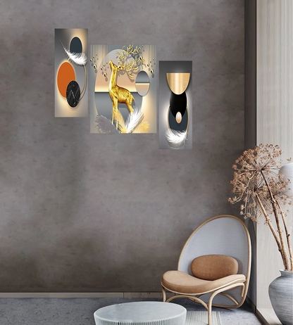 Set Of 3 Digital Wall Painting