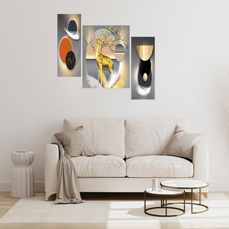 Set Of 3 Digital Wall Painting