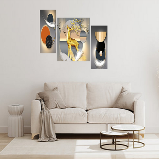 Set Of 3 Digital Wall Painting