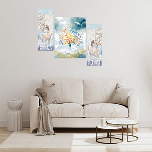 Set Of 3 Digital Wall Painting