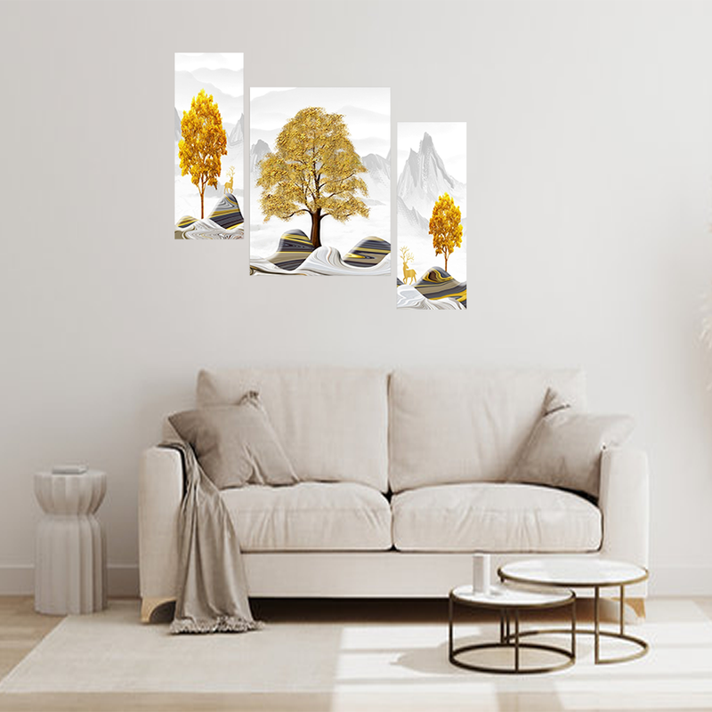 Set Of 3 Digital Wall Painting