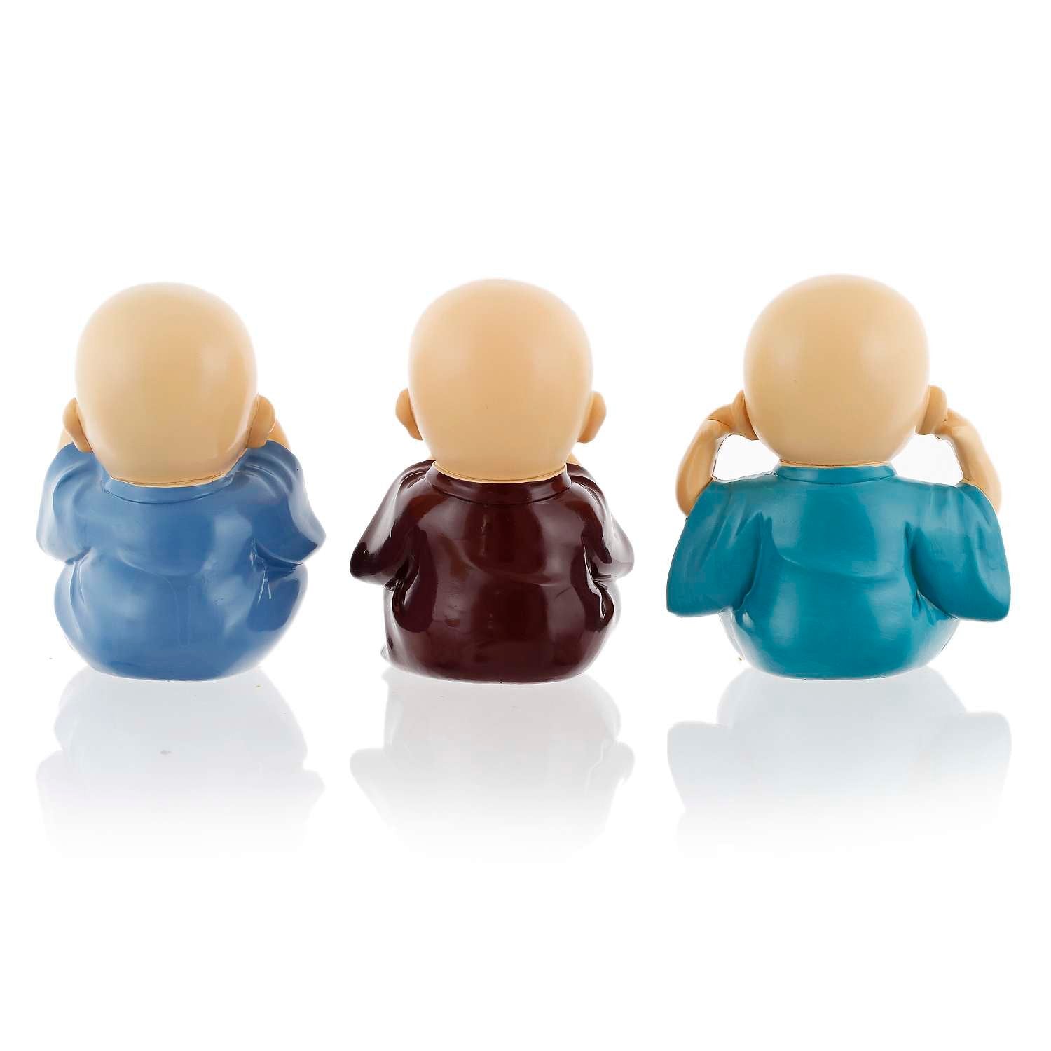 Handcrafted Set of 3 Baby Buddha Monk (Polyresin)