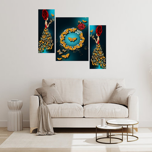 Set Of 3 Digital Wall Painting