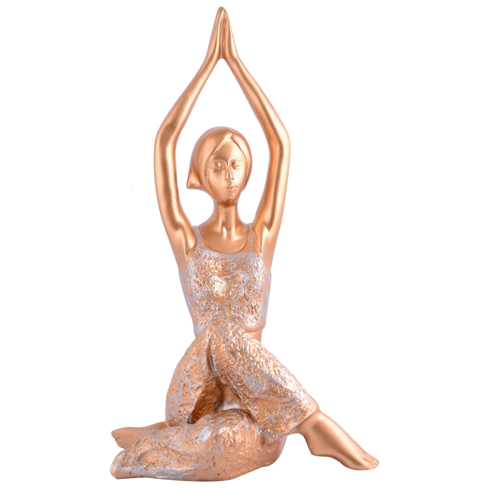 Suitable for home decor Yoga Posture Lady Statue Idol for Home Yoga Statue admirable piece of gift (golden)