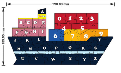 Wooden Jigsaw Puzzle – Ship Shaped English Alphabets