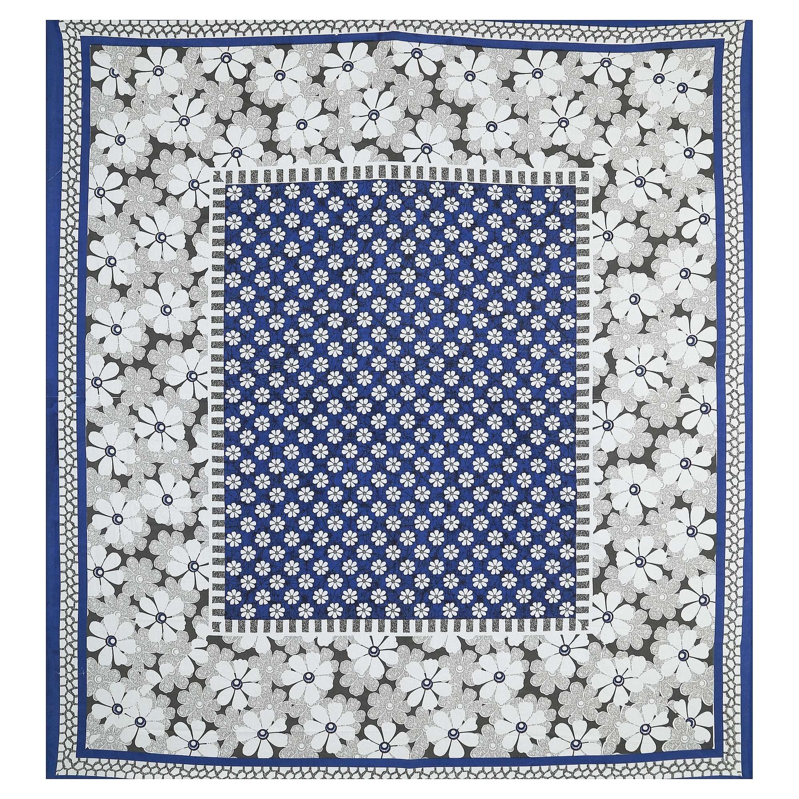 100% Pure Cotton Traditional Printed Bedsheet for Double Bed King Size Bedsheet with 2 Pillow Covers