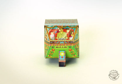 Bombay Auto Rickshaw Box: Green design - DIY Paper Craft Kit