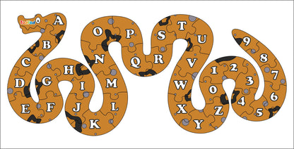 Wooden Jigsaw Puzzle – Snake Shaped English Alphabets