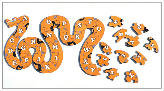 Wooden Jigsaw Puzzle – Snake Shaped English Alphabets