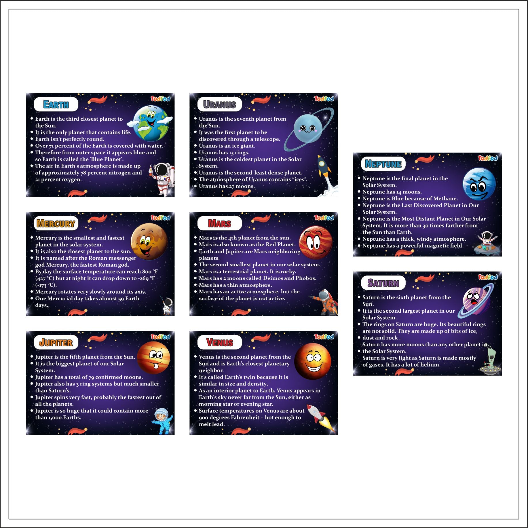 Outer Space Solar System Jigsaw Floor Puzzle