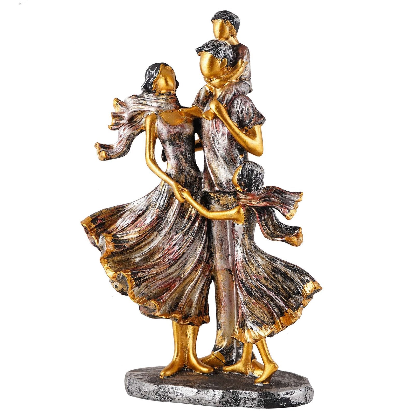 MOTHER and Father with Child complete faimily Love golden white Statue showpiece for Home Decor and Gifting