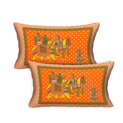 100% Pure Cotton Traditional Printed Bedsheet for Double Bed King Size Bedsheet with 2 Pillow Covers