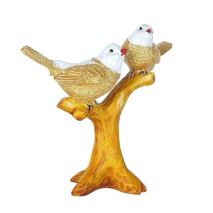 Resin Handcrafted Birds Couple On Tree Showpiece Bird Statue For Home Dcor Living Room Bedroom Table Top Antique Garden Decoration Items