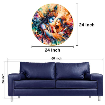 Wall Painting for Wall Decoration with Frame Sparkle Glossy Round Golden Framed Large Painting Office, Living Room, Bedroom, Home Decoration