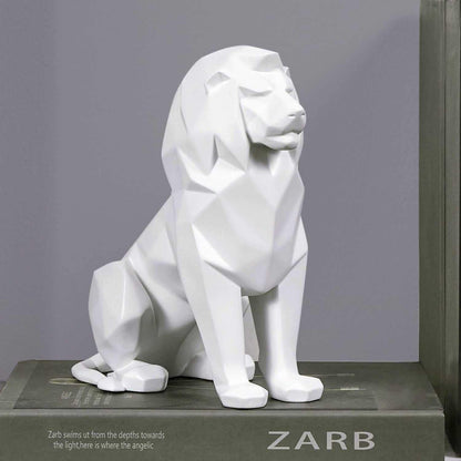 Artarium Stylized Geometric Sitting Lion Figurine Idol