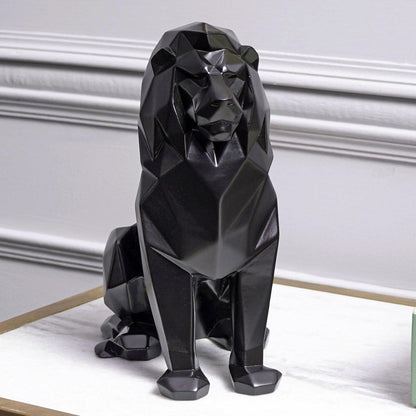 Artarium Stylized Geometric Sitting Lion Figurine Idol