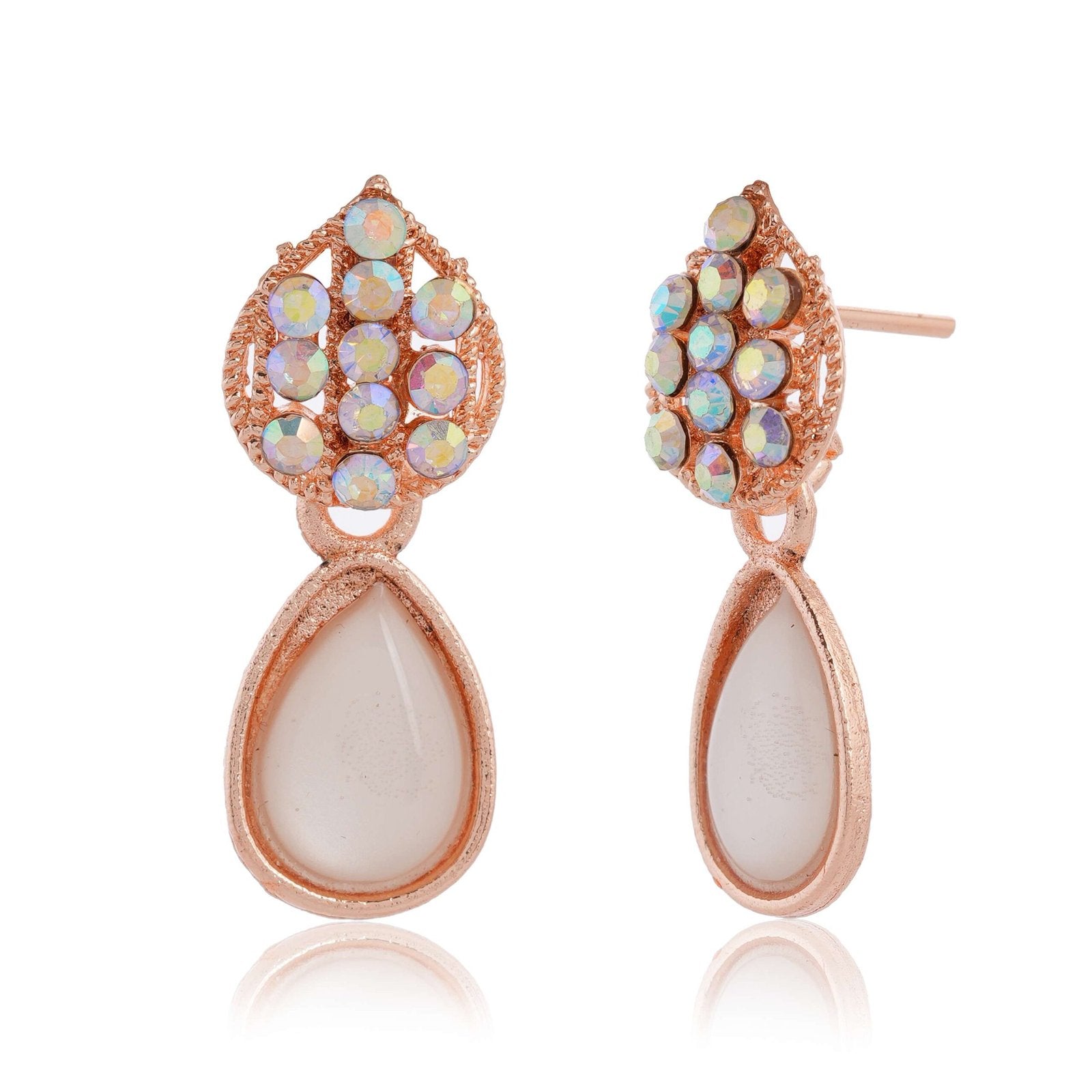 Women’s Indo Western Rose Gold Party Wear Ethnic Stud Earrings for Women | Birthday & Anniversary Gift