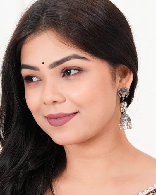 Women’s Indian Bollywood Stylish AZ838-OXidised Earrings Traditional Ethnic Jhumka/Jhumki Earrings for Women Unique Design -AZ838-OX-ER7