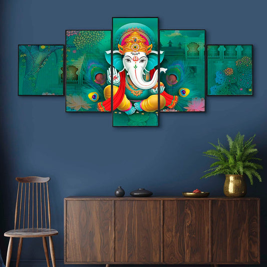 Set Of Five Framed Digital Wall Painting