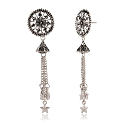 Women Traditional Silver AZ838-OXidised Jhumka Set | German Silver Chand Baliyan & Jhumkas Earrings for Women | Birthday & Anniversary Gift -AZ838-OX-ER49