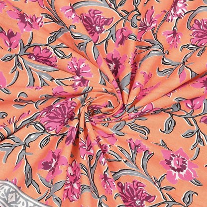 100% Pure Cotton Traditional Printed Bedsheet for Double Bed King Size Bedsheet with 2 Pillow Covers